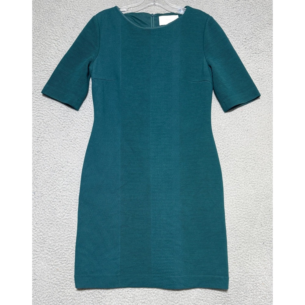 BOSS Hugo Boss Dress Womens Size 6 Sheath Crew Neck Office Business Green